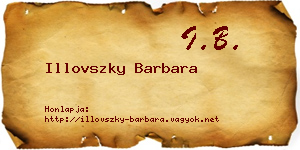 Illovszky Barbara névjegykártya